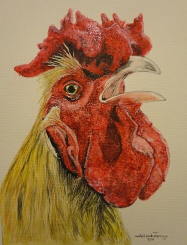 Peinture intitulée "BIEN COIFFE" par Michel Cendra-Terrassa, Œuvre d'art originale