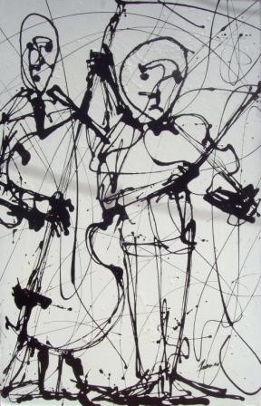 CONTRAVIOLINO Pintura intitulada "CONTRAVIOLINO" por Mário Fresco, Obras de arte originais, Óleo