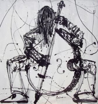 VIOLONCELO Pintura intitulada "VIOLONCELO" por Mário Fresco, Obras de arte originais, Óleo