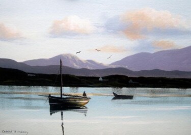 Pintura intitulada "roundstone boats" por Cathal O Malley, Obras de arte originais