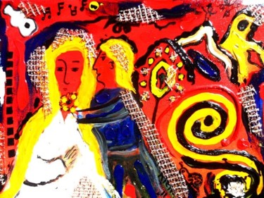 Painting titled "La Boda 2" by Georg Kiehn, Original Artwork, Oil