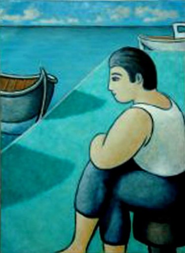 Painting titled "Big Fisherman" by Bradley Owen, Original Artwork