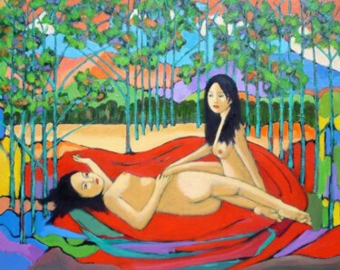 NUS CHROMATIQUES Peinture intitulée "NUS CHROMATIQUES" par Marcel Clerc, Œuvre d'art originale, Acrylique
