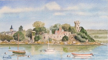 Peinture intitulée "Plouër sur Rance Pé…" par Armelle Cailly, Œuvre d'art originale, Aquarelle Monté sur Carton