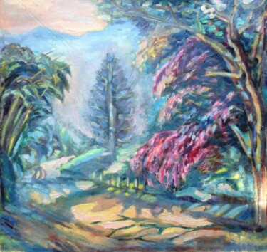 Painting titled "les chemins de la b…" by Eduardo Antonio Arêas Rêgo Monteiro, Original Artwork, Oil