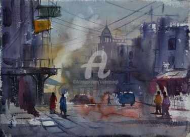 Painting titled "Kolkatta01" by Kishore Singh, Original Artwork, Oil
