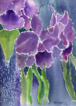 Painting titled "Orchid Rain" by Marsha Elliott, Original Artwork