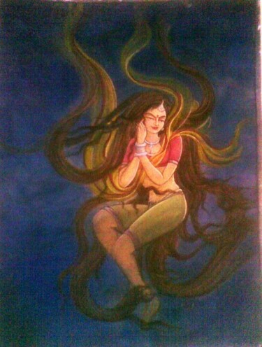Peinture intitulée "Contemplation1" par Suddha Sama, Œuvre d'art originale, Aquarelle