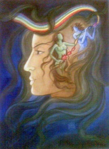 Painting titled "VISION" by Suddha Sama, Original Artwork, Watercolor