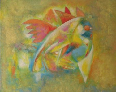 Peinture intitulée "Les passagers du ci…" par Jean-Philippe Degraeve, Œuvre d'art originale, Huile