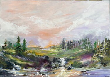 le torrent Peinture intitulée "le torrent" par Hélène Molina, Œuvre d'art originale, Acrylique Monté sur Châssis en bois