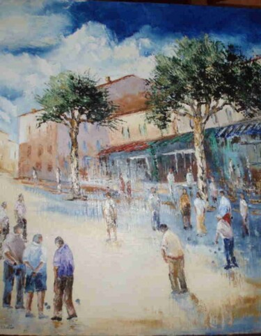 Peinture intitulée "PETANQUE" par Manuel Martin, Œuvre d'art originale
