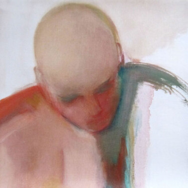 Peinture intitulée "Le chauve" par Sylvia Baldeva, Œuvre d'art originale, Huile Monté sur Châssis en bois