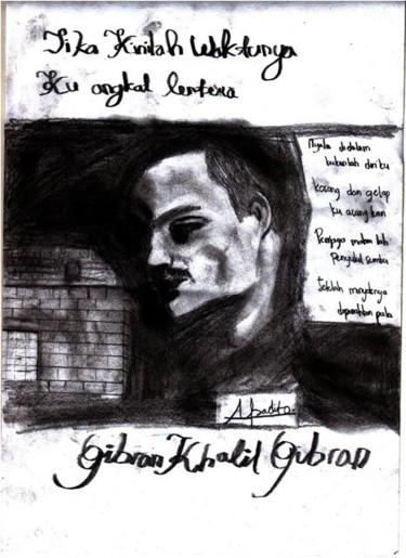 Drawing titled "gibran" by Alfadito Dito, Original Artwork
