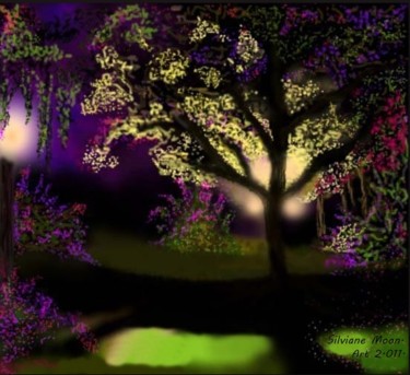 Artes digitais intitulada "Anoitecer Iluminado" por Silviane Moon, Obras de arte originais, Pintura digital