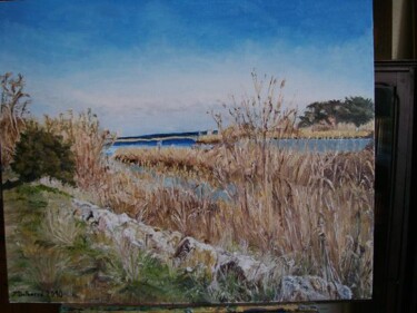 Peinture intitulée "Le long de l'Agly" par Jeanne-Marie Delbarre, Œuvre d'art originale, Huile