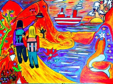 Painting titled "On the way" by Georg Kiehn, Original Artwork