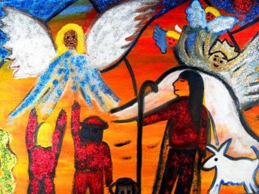 Painting titled "The Angels" by Georg Kiehn, Original Artwork