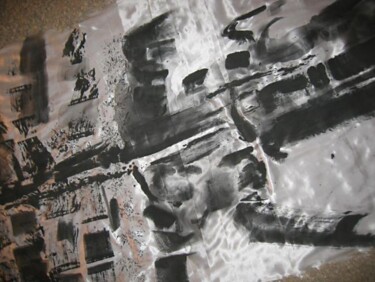 Malerei mit dem Titel "tissus 3   les gisa…" von Anne Guerrant, Original-Kunstwerk
