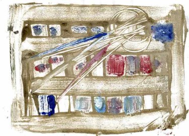 Peinture intitulée "ciseau 1" par Marie-Noelle Bauchot, Œuvre d'art originale