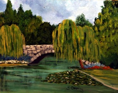 Peinture intitulée "Beacon Hill Park" par Yves Downing, Œuvre d'art originale, Acrylique
