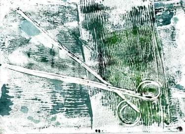 Peinture intitulée "ciseaux 5" par Marie-Noelle Bauchot, Œuvre d'art originale