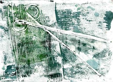Peinture intitulée "ciseaux 10" par Marie-Noelle Bauchot, Œuvre d'art originale