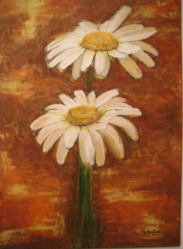 Painting titled "Margaritas" by Mihaela Mihailovici, Original Artwork, Oil