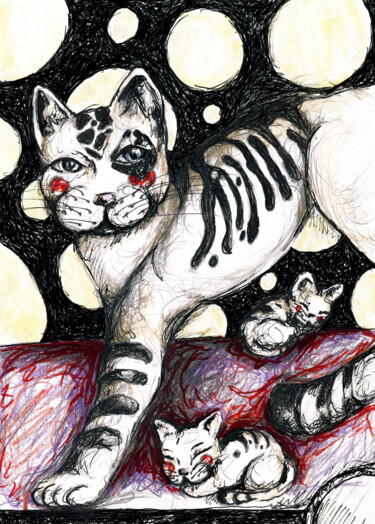 Dessin intitulée "Léa" par Karine Garelli (Reds Robin), Œuvre d'art originale, Autre
