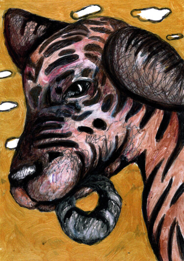 Hervé Dessin intitulée "Hervé" par Karine Garelli (Reds Robin), Œuvre d'art originale, Gouache