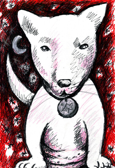 Dessin intitulée "Baxter" par Karine Garelli (Reds Robin), Œuvre d'art originale, Marqueur