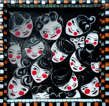 Peinture intitulée "Métro" par Karine Garelli (Reds Robin), Œuvre d'art originale