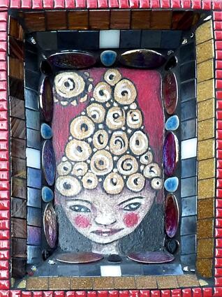 Peinture intitulée "La tête pleine de n…" par Karine Garelli (Reds Robin), Œuvre d'art originale