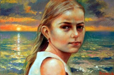 Peinture intitulée "portrait" par Robert Braginsky, Œuvre d'art originale, Huile
