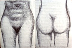 Dibujo titulada "frente y dorso" por Carlos Ardohain, Obra de arte original