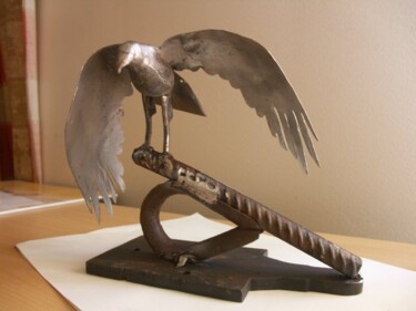 Sculpture intitulée "aigle" par Michel Goidin, Œuvre d'art originale, Métaux