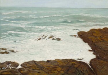 Painting titled "" La côte près du p…" by Solange Palacios Dupont, Original Artwork, Oil