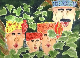 Painting titled "Carribean Whimsy" by Marsha Elliott, Original Artwork