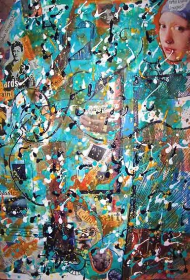 Actualités, regard sur l'art Painting titled "Actualités, regard…" by Diane Medus, Original Artwork, Acrylic