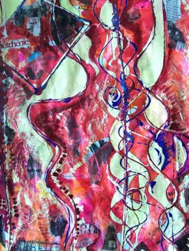 Pintura titulada "Actualités, Tchétch…" por Diane Medus, Obra de arte original, Acrílico