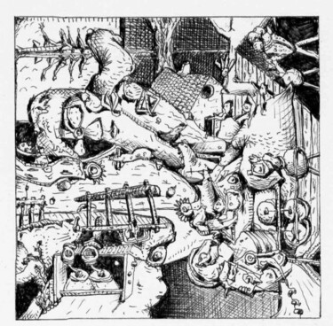Dessin intitulée "Au théatre ce soir." par Jean-Bernard Fenouillas, Œuvre d'art originale