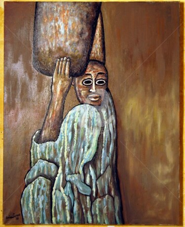 Peinture intitulée "Décharge-toi de ta…" par Armand Pascal Aniambossou, Œuvre d'art originale