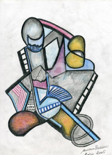 Dessin intitulée "Les amants" par Armand Pascal Aniambossou, Œuvre d'art originale, Crayon