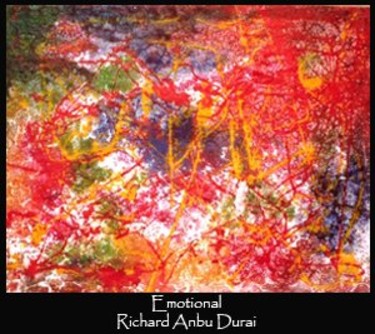 Painting titled "floating forms" by Richard Anbudurai, Original Artwork, Oil
