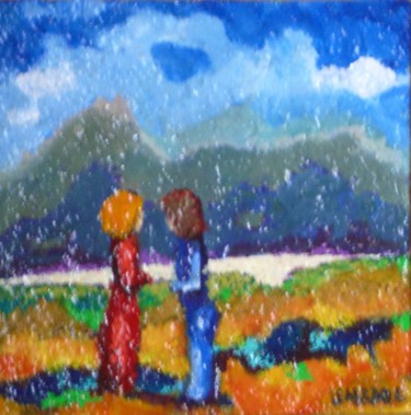 Peinture intitulée "promesse, opus 3" par Evelyne Hervé, Œuvre d'art originale, Autre