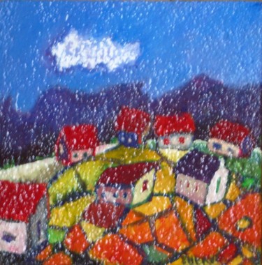 Peinture intitulée "ailleurs land, opus…" par Evelyne Hervé, Œuvre d'art originale, Autre
