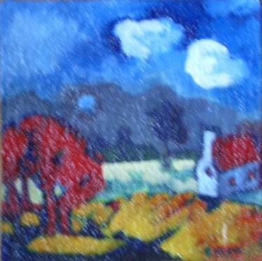 Peinture intitulée "le lieu, opus 7" par Evelyne Hervé, Œuvre d'art originale, Autre