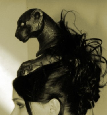 Sculpture titled "the crown " Panther…" by Alexey Kriventsov, Original Artwork, Wood
