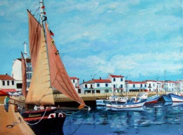 Painting titled "Port- joinville-" by Jean Parraud, Original Artwork