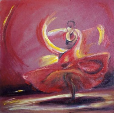 Pintura titulada "bailando" por Rosario De Mattos, Obra de arte original, Oleo